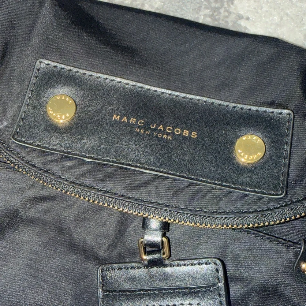 Marc Jacobs Black and Gold Crossbody Nylon Bag
